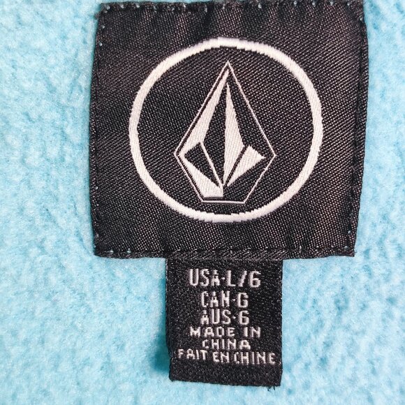 Volcom Fuzzy Full Fleece boys size L light blue with stripes - Picture 4 of 11